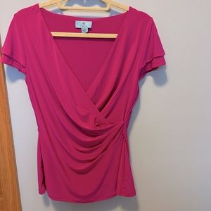 NWT CeCe faux wrap top. Size S.